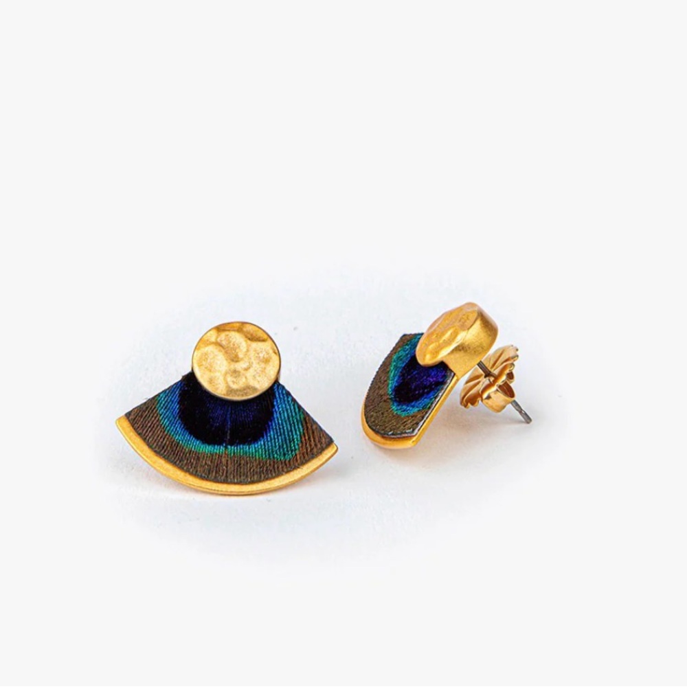 Brackish Aly feather fan earrings - Picture 2 of 5